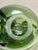 MCM Signed Robert C. Fritz Studio Art Glass Sculpture Olive Green Abstract 6”x6" For Sale - Image 4 of 6