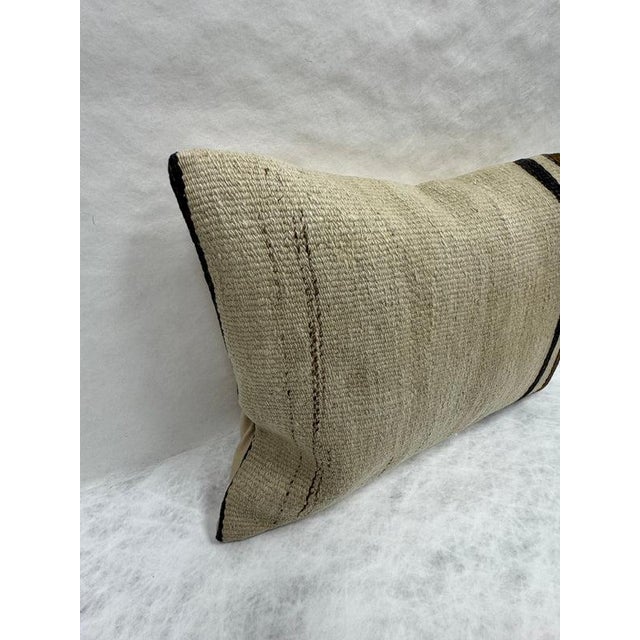 Contemporary Turkish Hemp Pillow Cushion Natural Beige Brown Pillow Cushion Cover 16" x 24" For Sale - Image 3 of 4