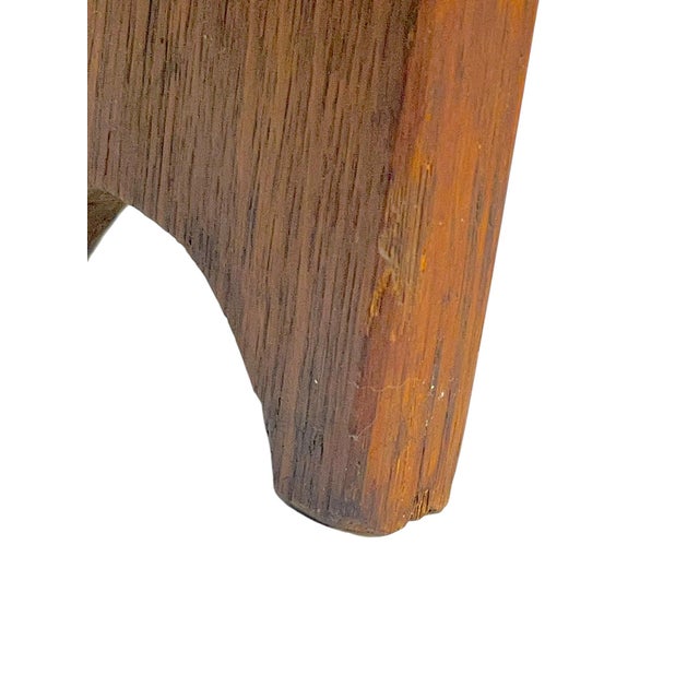 Antique Oak Folk Art Arts and Crafts Mission Table For Sale - Image 10 of 16