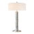 Thomas O'Brien by Visual Comfort Signature Longacre Tall Table Lamp in Polished Nickel with Linen Shade For Sale