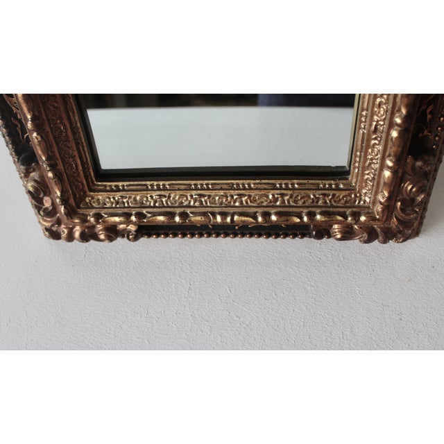 Wood Baroque Style Ornate Gold Black Rectangular Wall Mirror by Turner Mid-Century Usa For Sale - Image 7 of 13