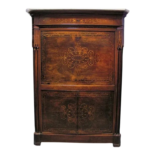 Antique Rosewood Secretaire Abattant Circa 1825 For Sale