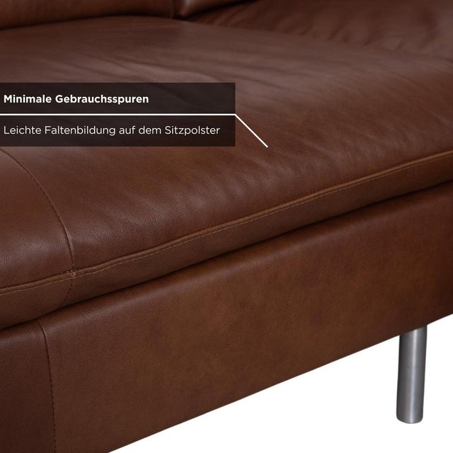 Loop Leather Corner Sofa in Brown with Manual Function by Willi Schillig For Sale - Image 10 of 17