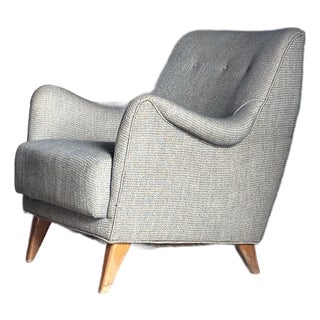1950s Swedish Organic Lounge Barrel Chair Attributed to Lawrence Peabody for Selig For Sale