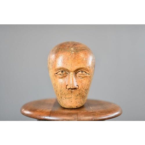 German Carved Wooden Milliners Head Circa 1910 - Hand carved from sycamore - Used in the displaying and making of hats and...
