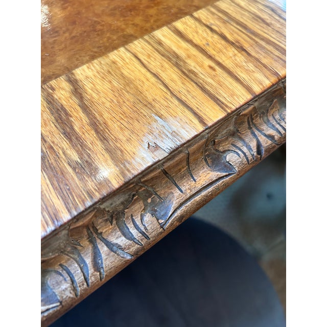 Chestnut Mid 20th Century Karges Burl Walnut Georgian Style Dining Table For Sale - Image 8 of 11