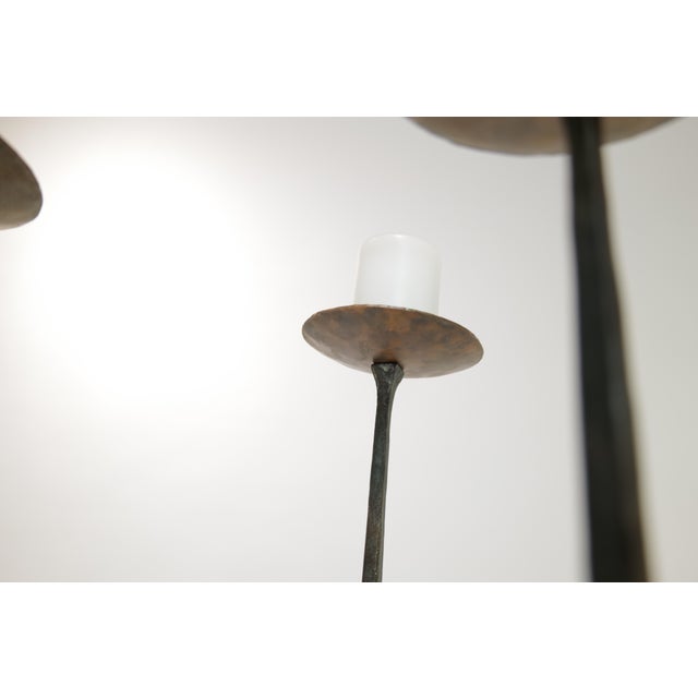 32-Inch Tall Bronze Brutalist Candle Holder, Mid-20th Century For Sale - Image 11 of 16