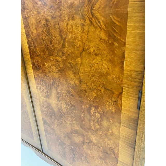 Queen Anne Vintage English Burl Walnut Armoire by Hunters of Derby For Sale - Image 3 of 14
