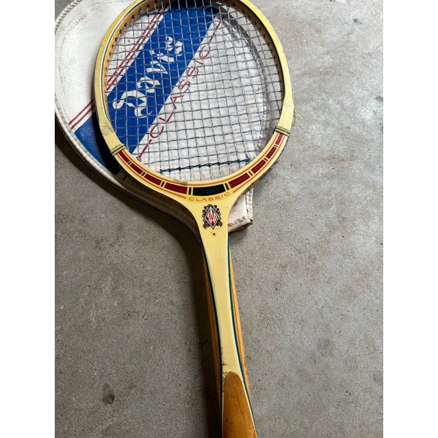 Vintage Collection of Wooden Tad Davis Tennis Rackets With Covers For Sale In Atlanta - Image 6 of 11