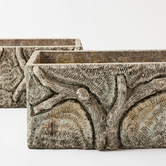 Mid 20th Century Pair of Large Antique French Faux Bois Planters For Sale In New York - Image 6 of 7