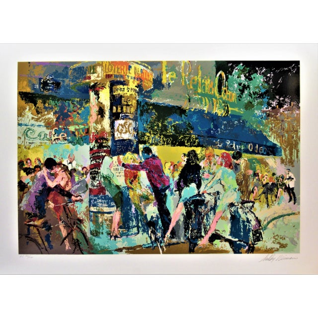 This artwork titled "Left Bank Cafe, Paris" 1987 is an original color serigraph by noted American artist LeRoy Neiman,...
