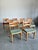 Set of 9 Razor Blade style Carved Oak Dining Chairs attrb to Henning Kjaernulf Denmark c.1960’s. Constructed of solid...