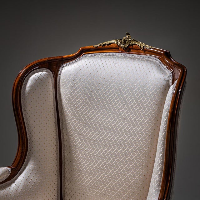 Late 19th Century Antique Louis XV Style Wingback Chair, 1880 For Sale - Image 5 of 9