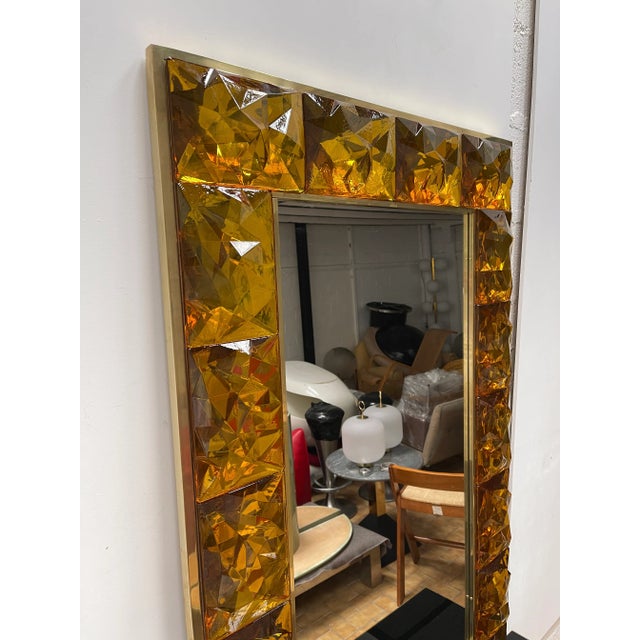 Contemporary Brass Mirror Murano Glass, Italy For Sale - Image 4 of 10