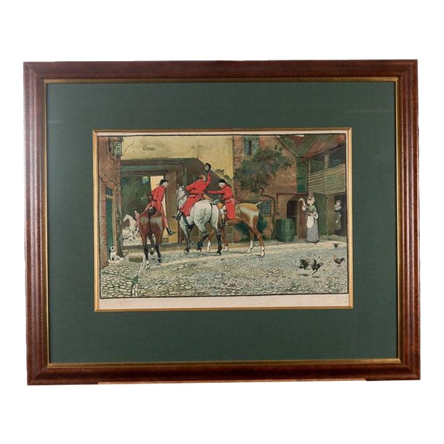 1905 Cecil Aldin Pencil Signed Color Lithograph "Leaving for the Fox Hunt" For Sale