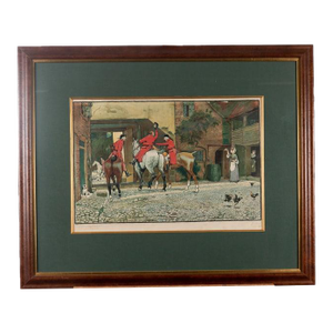1905 Cecil Aldin Pencil Signed Color Lithograph "Leaving for the Fox Hunt"