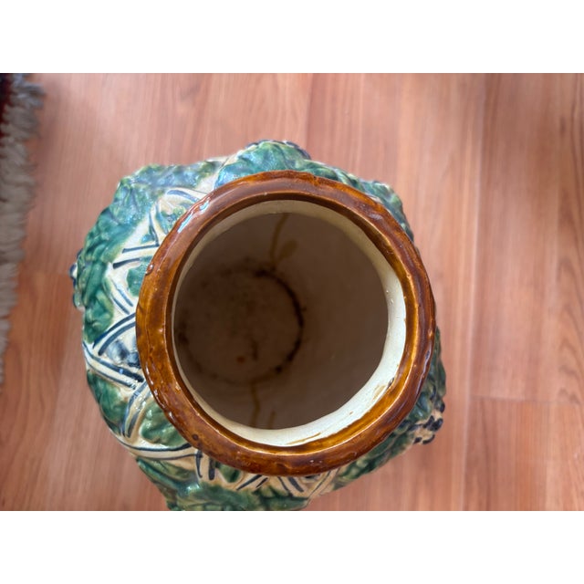 1970s Italian Majolica Clay Vase 1970’s For Sale - Image 5 of 8