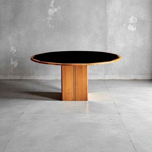 Postmodern Afra and Tobia Scarpa for Maxalto Africa Round Dining Table For Sale - Image 3 of 11