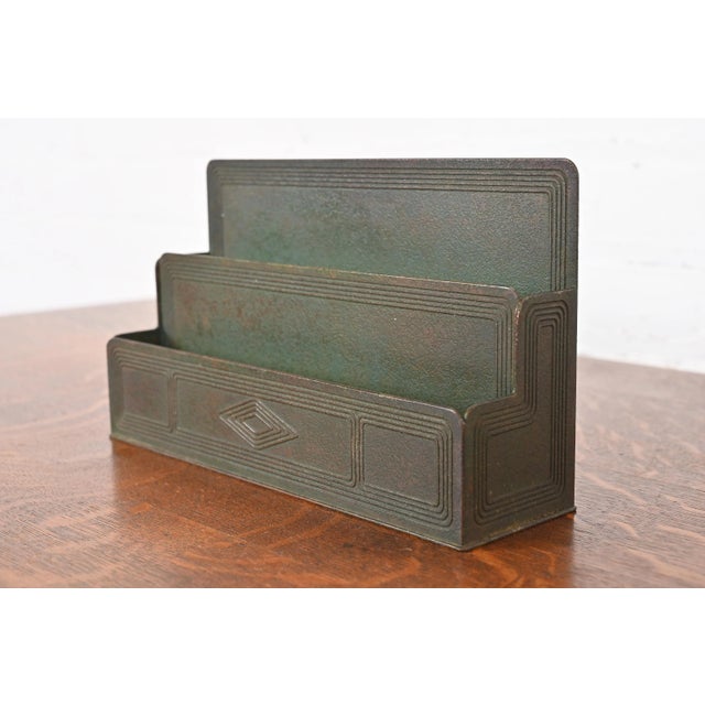 Tiffany Studios New York Graduate Bronze Letter Rack For Sale - Image 12 of 12
