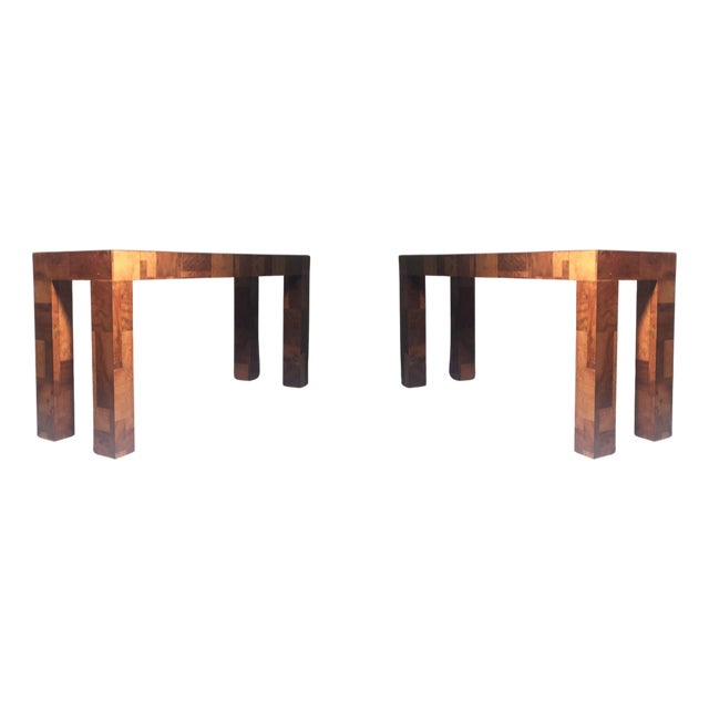 Pair Of Paul Evans Authenticated Cityscape Console Tables For Sale