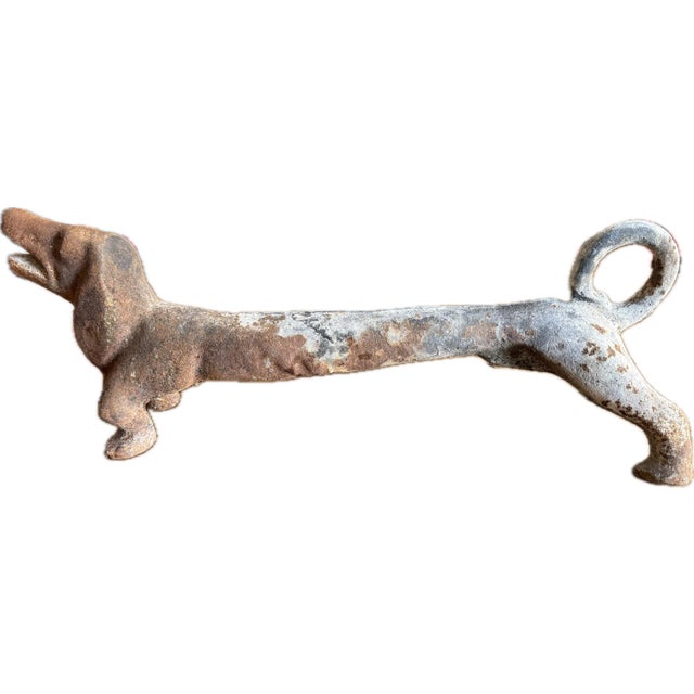 Late 19th Century Pair of Antique Cast Iron Dachshund-Shaped Andirons/Fire Irons/Fire Dogs For Sale - Image 5 of 12