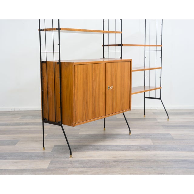 Free-Standing Shelf with Black Metal Ladders, 1960s For Sale - Image 4 of 16