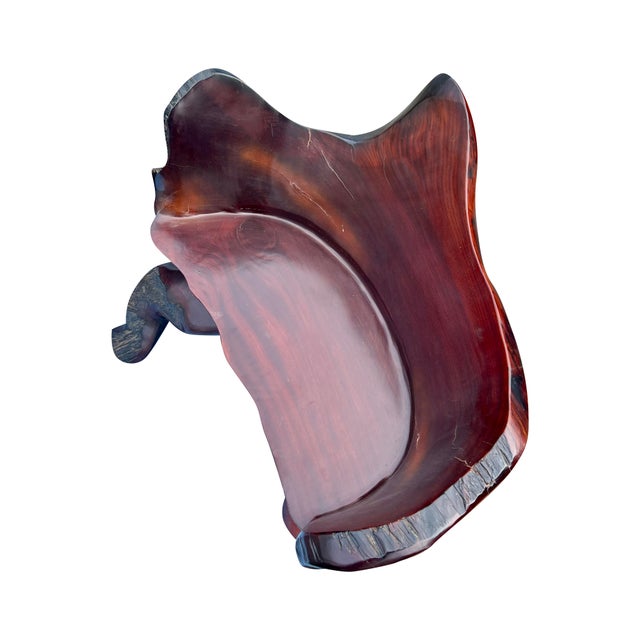 Pair of Vintage Hand Carved Raw Wood Chairs Seating For Sale - Image 9 of 10