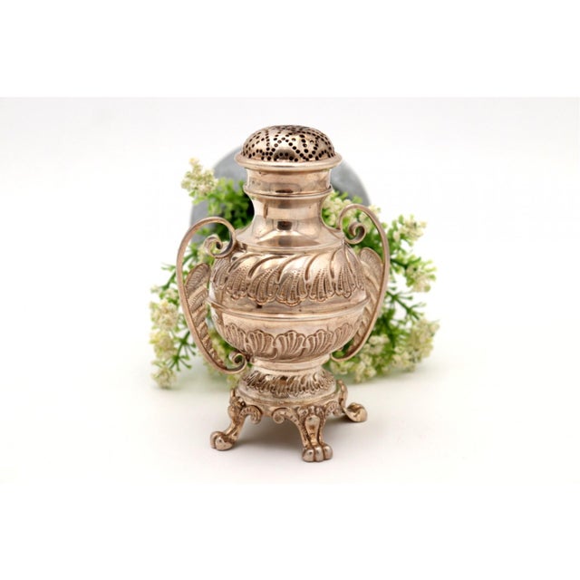 Metal Silver Sprinkler with Reliefs and Applications For Sale - Image 7 of 7