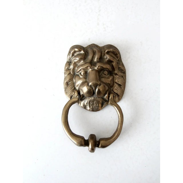 Vintage Brass Lion Door Knocker For Sale - Image 6 of 10