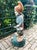 Vintage Concrete Garden Gnome with Weathered Polychrome Paint, 1950s For Sale - Image 6 of 13