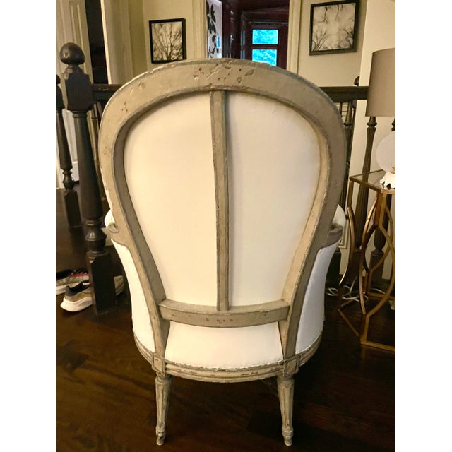 Early 20th Century Louis XVI–style Bergère Armchairs- Pair For Sale - Image 4 of 6