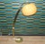 Mid-Century Modern Space Age Adjustable Arc Floor Lamp in Gold Chrome Plating with Acrylic Glass Shade from Sölken Leuchten, 1970s For Sale - Image 3 of 14