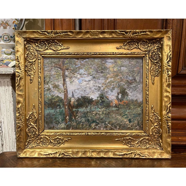 19th Century French Pastoral Oil Painting Signed H. D. Lemaître For Sale - Image 12 of 12