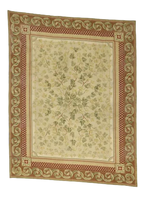 Mid 20th Century Vintage Needlepoint English Cottage Ivy Style Rug, 08'10 X 11'04