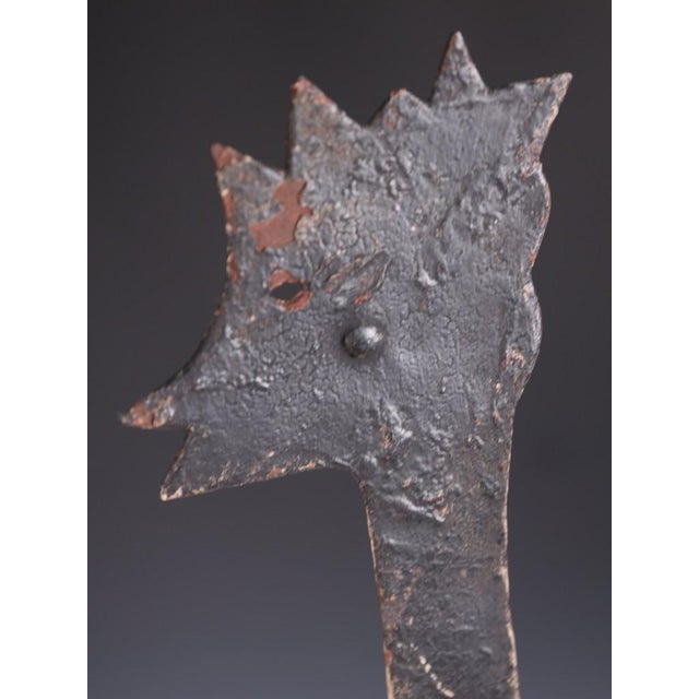 French Artist, Large Handcrafted Cockerel Sculpture, 1880, Iron For Sale - Image 11 of 18
