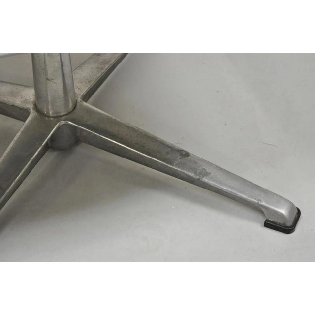 Vintage Directional Mid Century Modern Tubular Aluminum Base Swivel Ottoman For Sale - Image 9 of 12