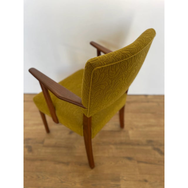 Vintage Danish Teak Chair with Green Fabric, 1970 For Sale - Image 4 of 18