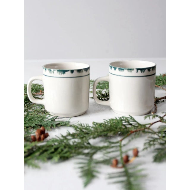 1990s Vintage Let It Snow Christmas Mugs Pair For Sale - Image 5 of 7