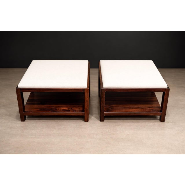 Sergio Rodrigues Pair of Brazilian Rosewood and White Marble Side Tables, Brazil, 1960s- Lot 866 For Sale - Image 11 of 13