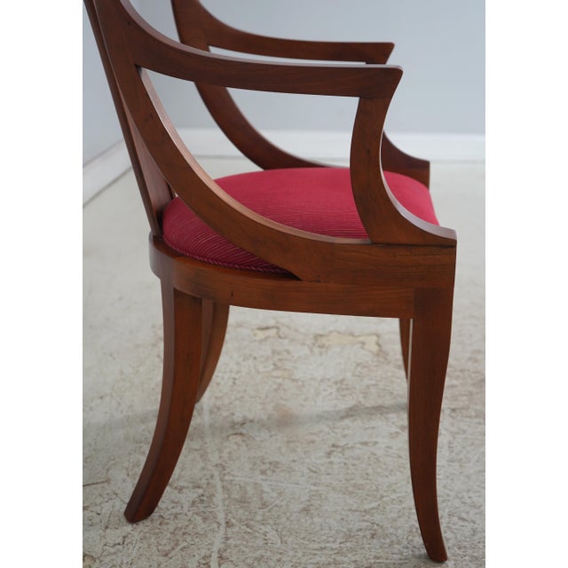 Brown Set of 8 Stickley Cherry Regency Dining Room Chairs For Sale - Image 8 of 18