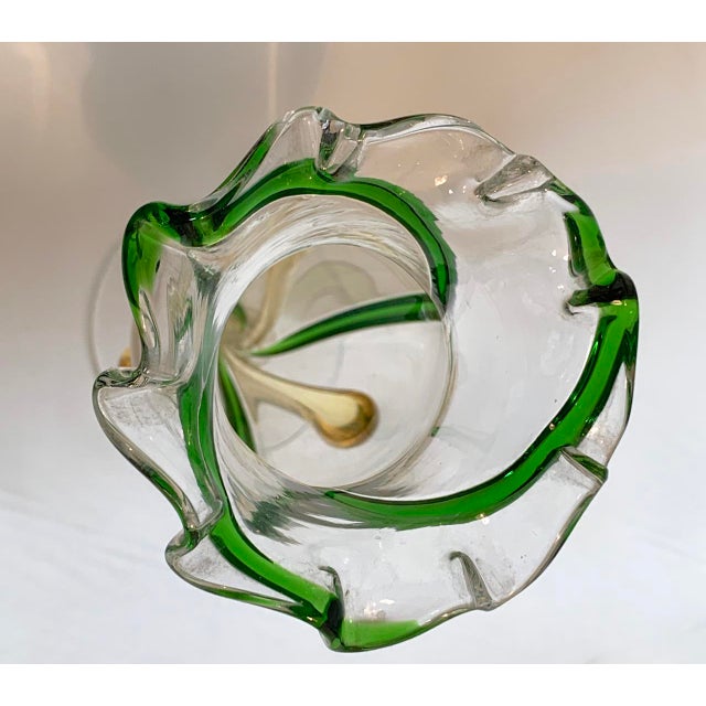 Vintage Murano Glass Bud Vase With Applied Tendrils Chairish