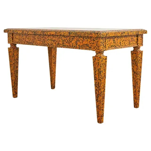 English Regency Style Speckled Library Table by Ira Yeager For Sale - Image 13 of 13