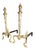 Neoclassical Polished Brass 1920s French Neoclassical Torch Flame Top 21" Fireplace Andirons For Sale - Image 3 of 4