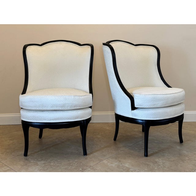 Vintage French Transitional Accent Chairs - a Pair | Chairish