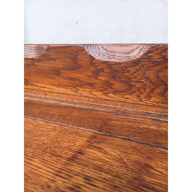 Travail Populaire Handcrafted Low Bookcase in Oak, Belgium, 1950s For Sale - Image 4 of 18