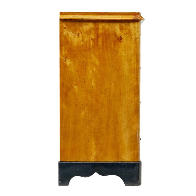 Traditional Swedish Empire Revival Birch Chest of Drawers, 1870s For Sale - Image 3 of 11