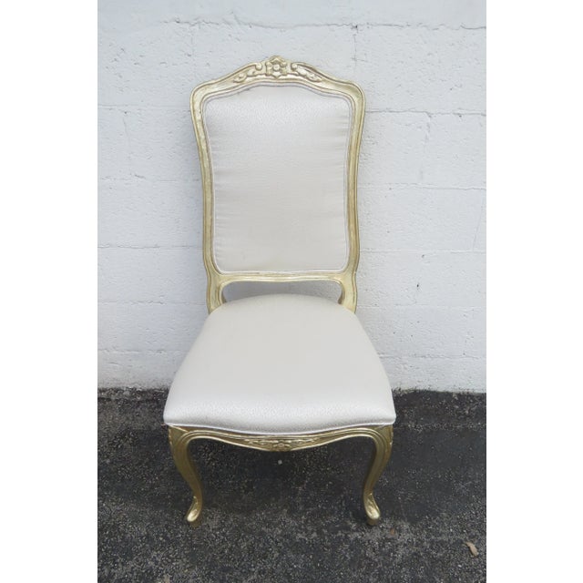 This gorgeous Desk Chair is made of wood, and fabric. The Chair has French style and design, it has high back, carving on...