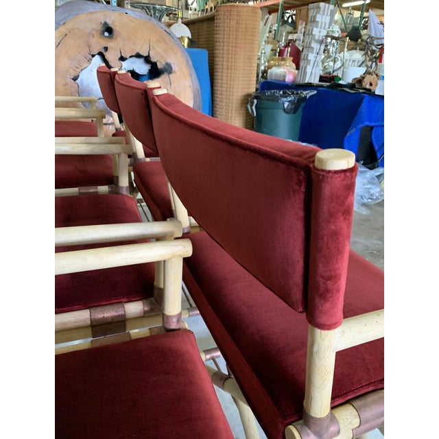 Hollywood Regency Vintage JMF Style Director Chairs - Set of 8 For Sale - Image 3 of 18