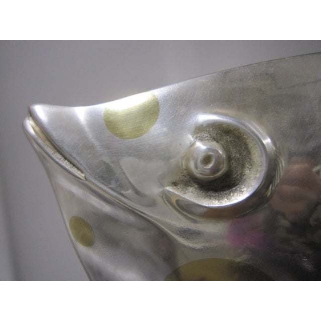 Mid 20th Century French Art Deco Silver and Parcel Gilt Bronze Fish Sculpture For Sale - Image 10 of 13