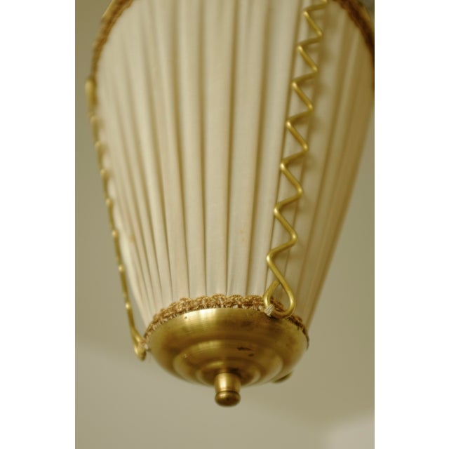 1950s 1950s Brass and Silk Pendant For Sale - Image 5 of 10
